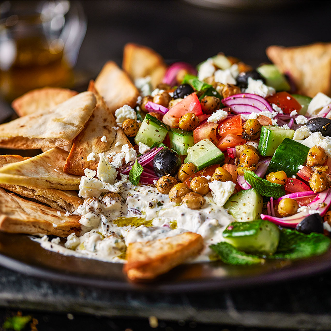 Loaded Greek Salad Nachos 