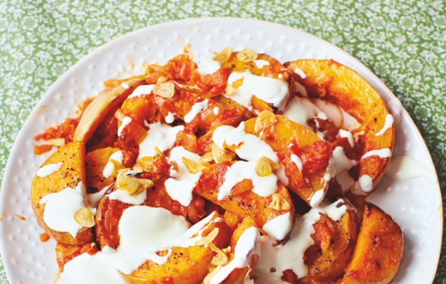 Roasted Butternut Squash Curry with Garlic and Tomatoes