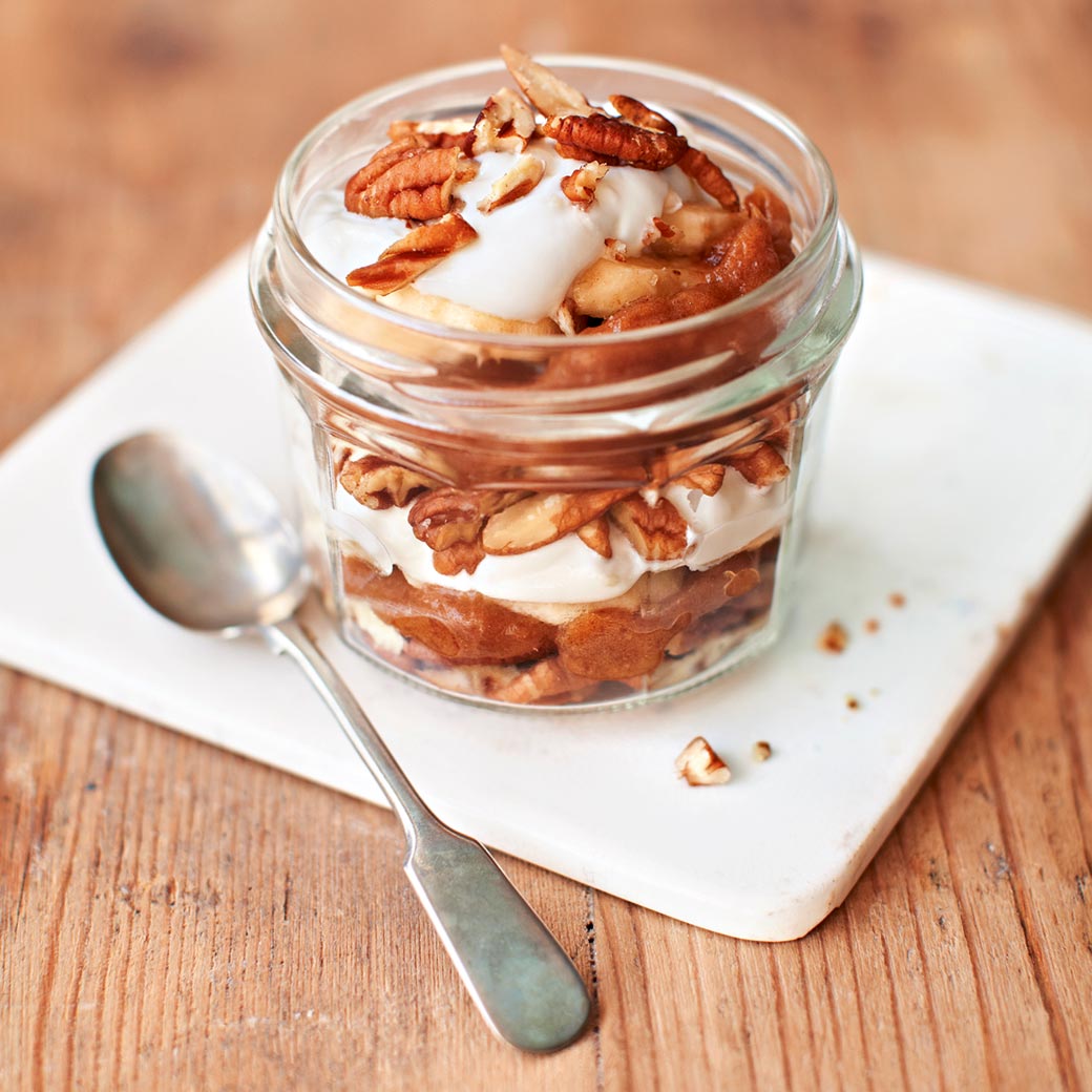 Banana Yoghurt Pots with Sticky Date Caramel