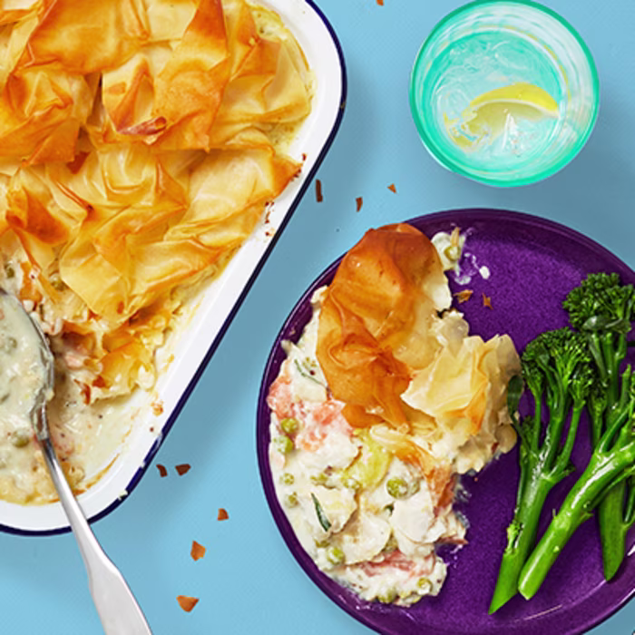 Filo Topped Spiced Fish Pie