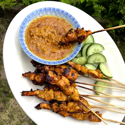 BBQ Chicken Satay with Peanut Sauce