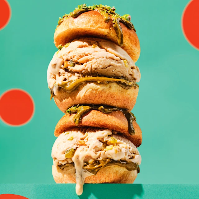 Pistachio Ice-Cream Mini Brioche Buns