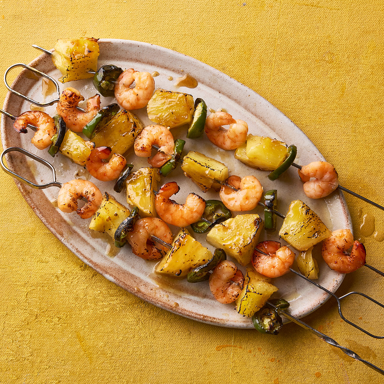 Hot Honey Prawn and Pineapple Skewers