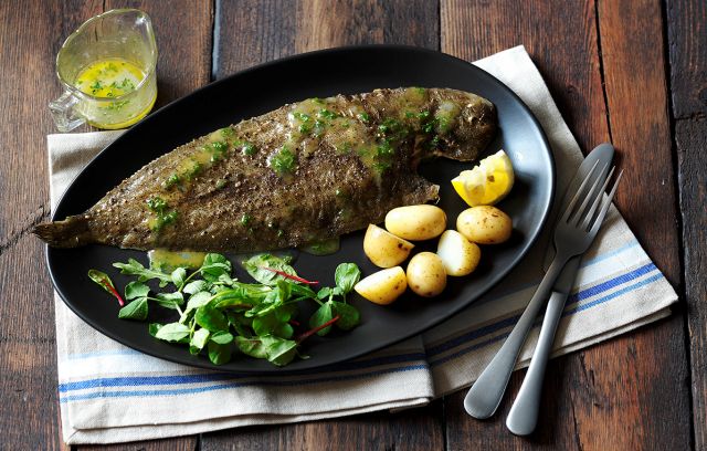 Dover Sole with Butter & Black Pepper Sauce