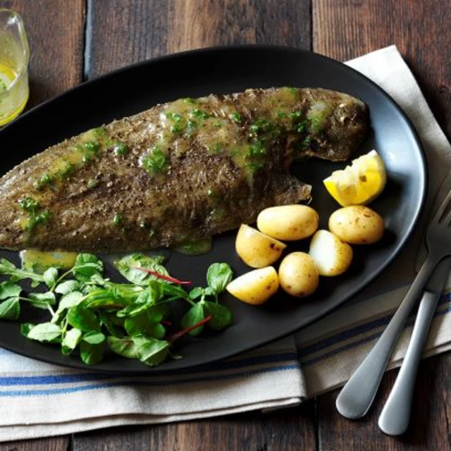 Dover Sole with Butter & Black Pepper Sauce