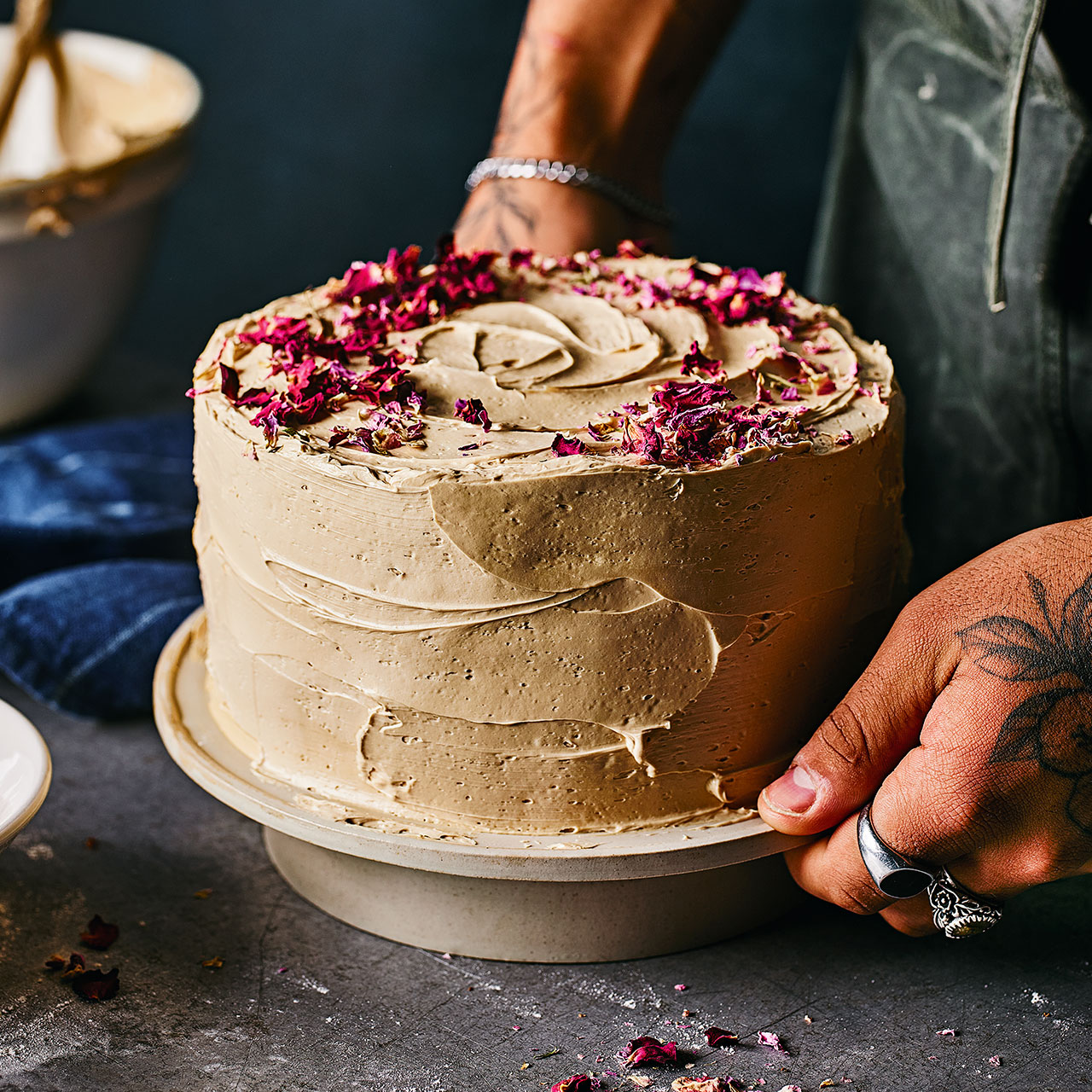 Orange Blossom and Rhubarb Layer Cake 