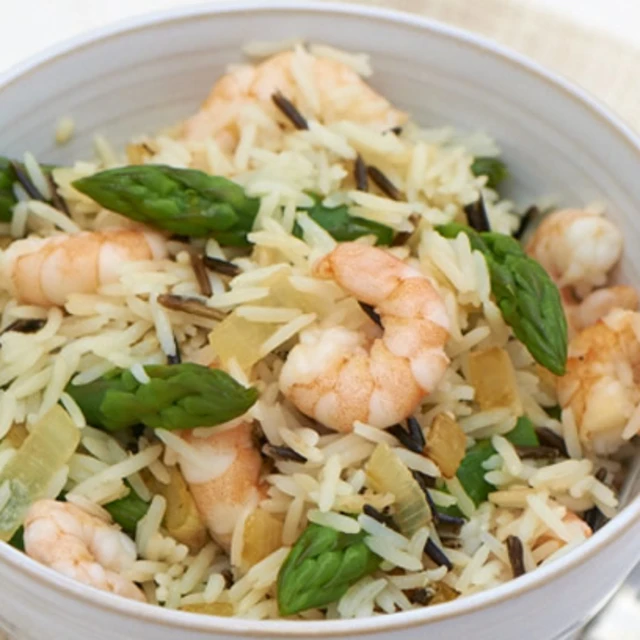 King prawn and asparagus rice