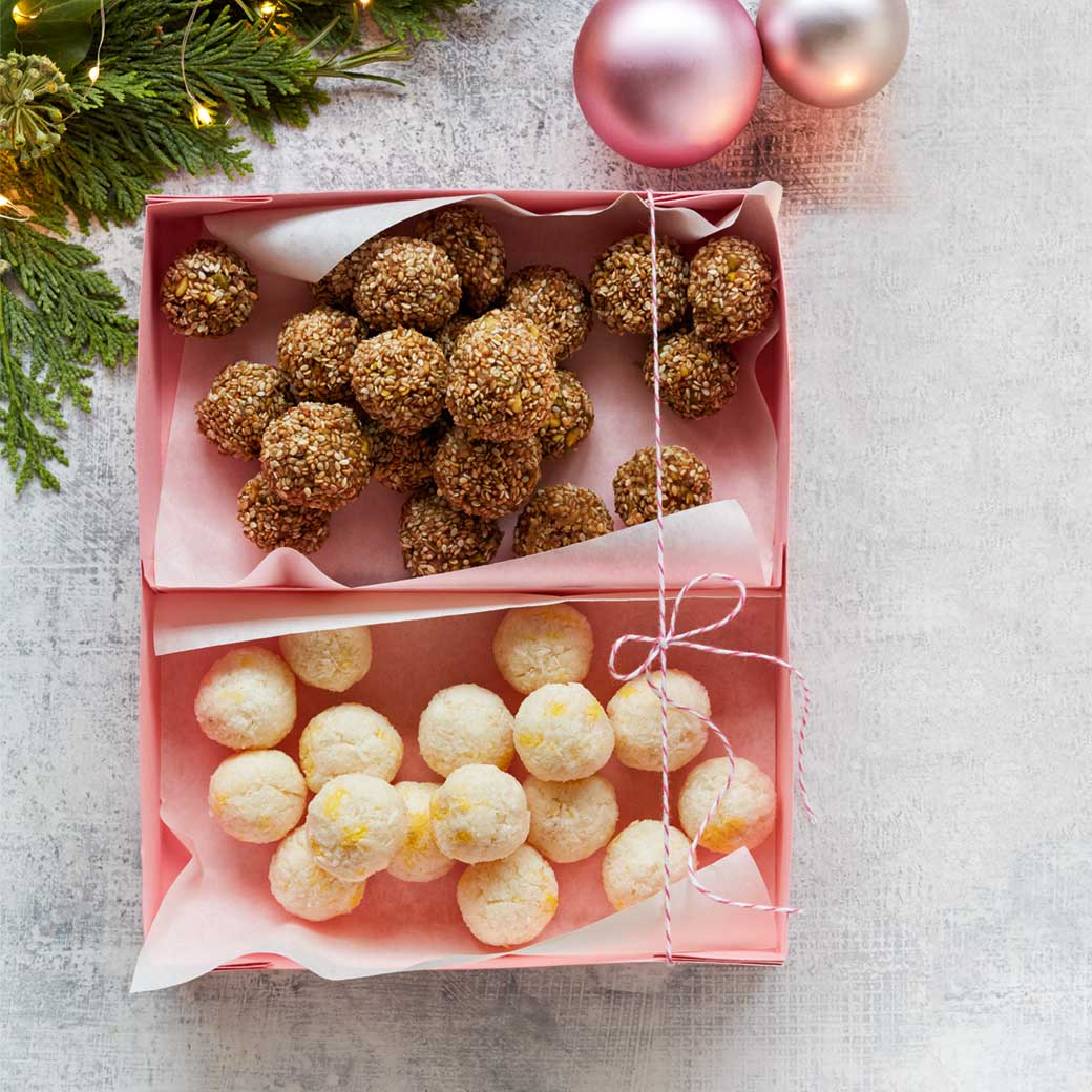Coconut, saffron and cardamom ladoo