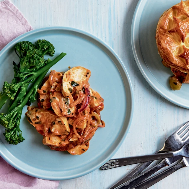 Easy deconstructed chicken and chorizo pie
