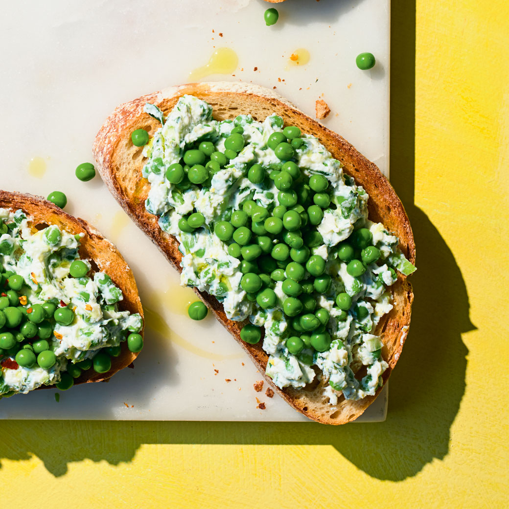 Peas and Herby Ricotta on Toast