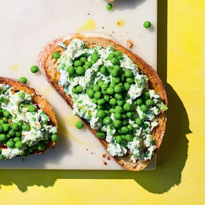 Peas and Herby Ricotta on Toast