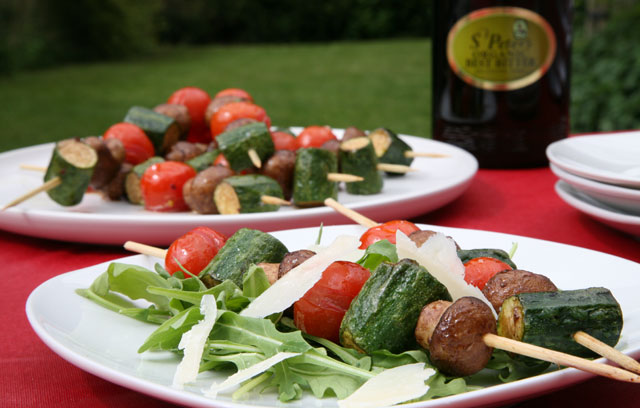 Mushroom and Cherry Tomato Skewers