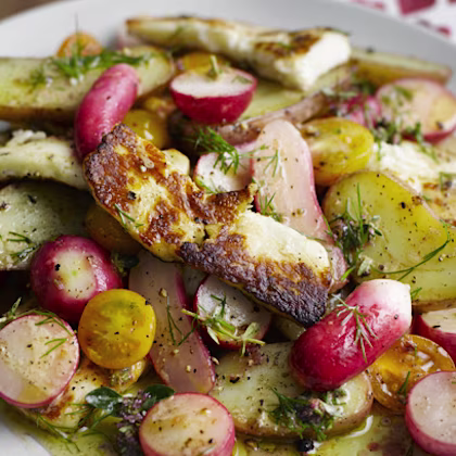 Warm Radish and Halloumi Salad