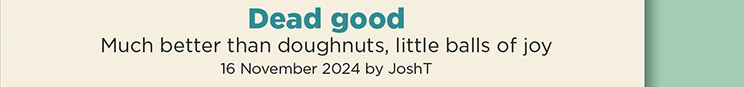 Dead Good. Much better than doughnuts, little balls of joy. 16 November 2024 by JoshT