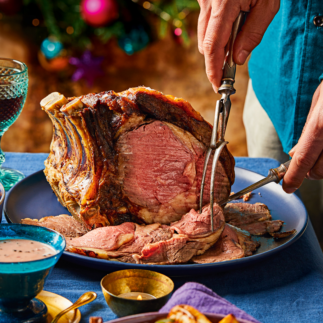 Roast Beef with Green Peppercorn and Cranberry Sauce 