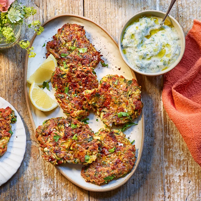 Sundried Tomato and Courgette Fritters
