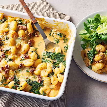 Cheesy Kale and Harissa Gnocchi