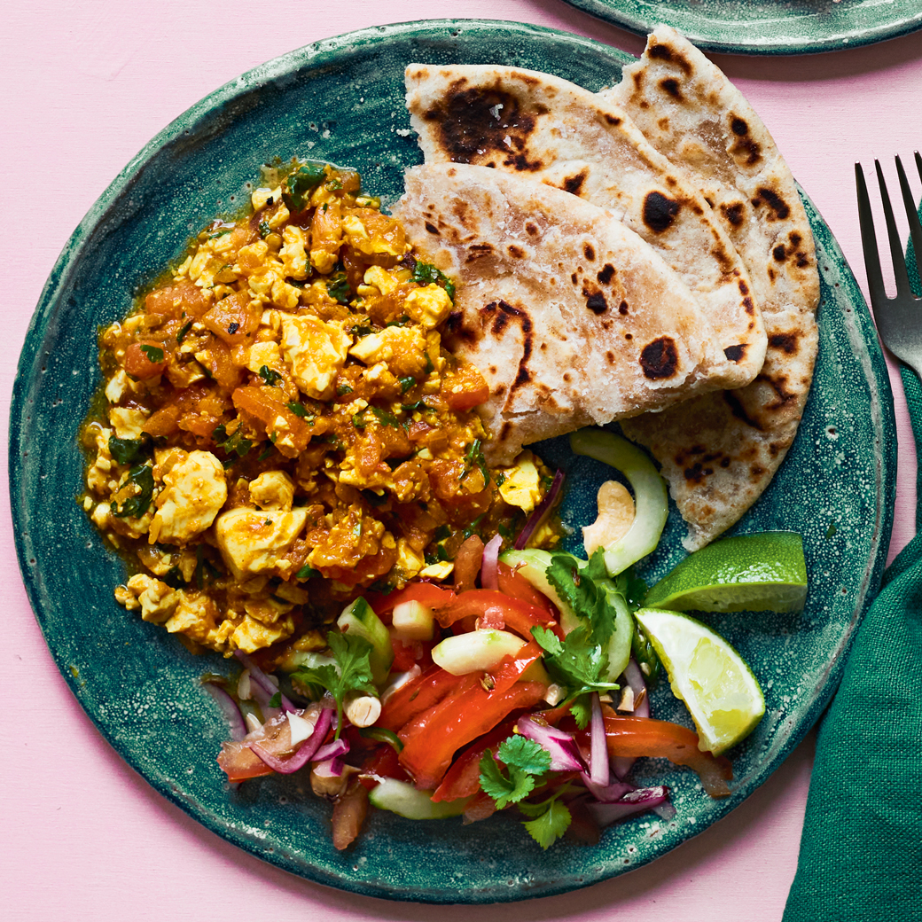 Creamy Tofu Bhurji with Kachumber