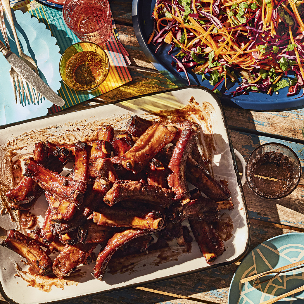 Tamarind and Soy Ribs with Crunchy Slaw