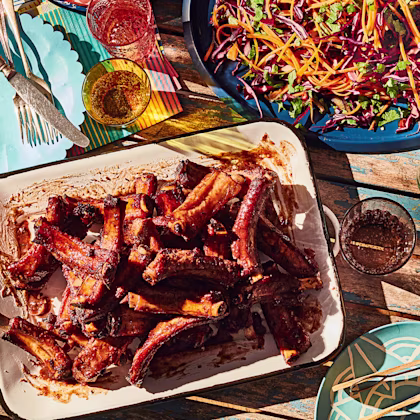 Tamarind and Soy Ribs with Crunchy Slaw