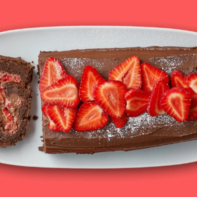 Strawberry & Chocolate Ganache Roulade