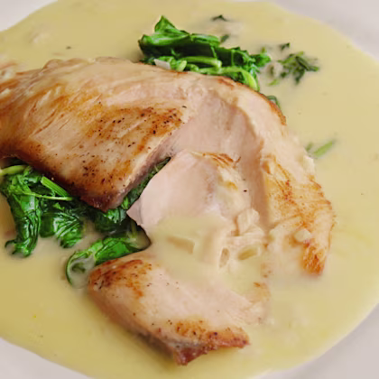 Salmon with Spinach and Beurre Blanc