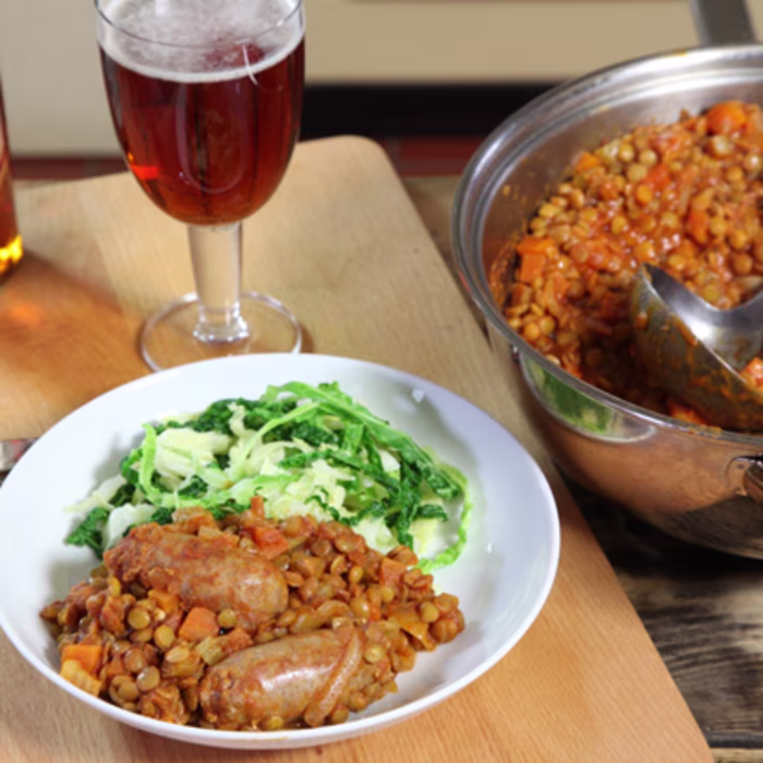 Lentil and Sausage Casserole