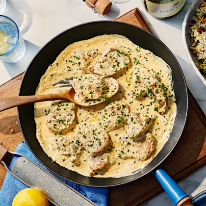 Pork Fillet with Crème Fraîche, Mustard and Caraway Sauce