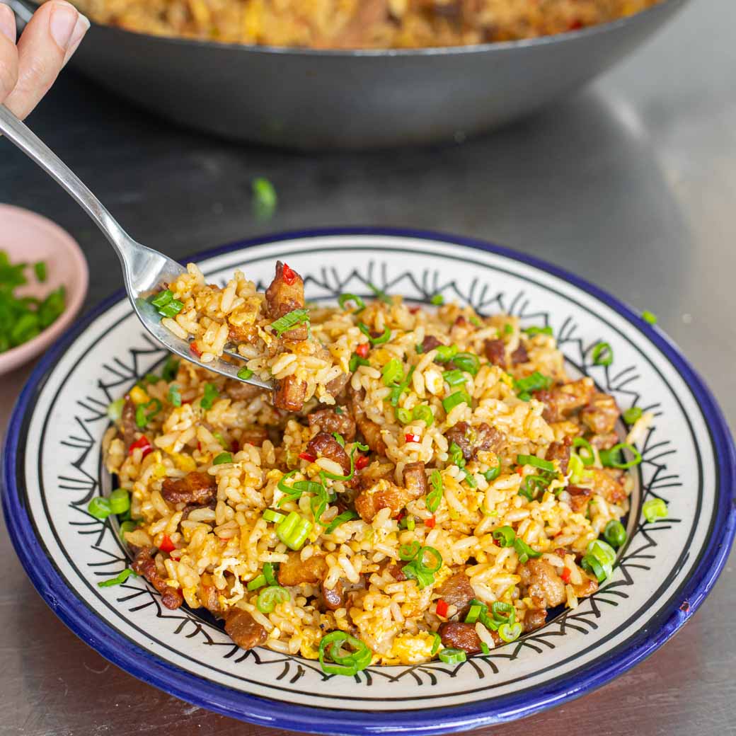 Crispy Pork Belly Fried Rice