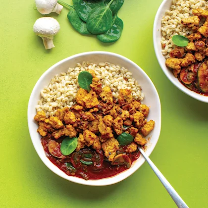 Smoky Garlic & Tomato Stew with Tempeh Chunks