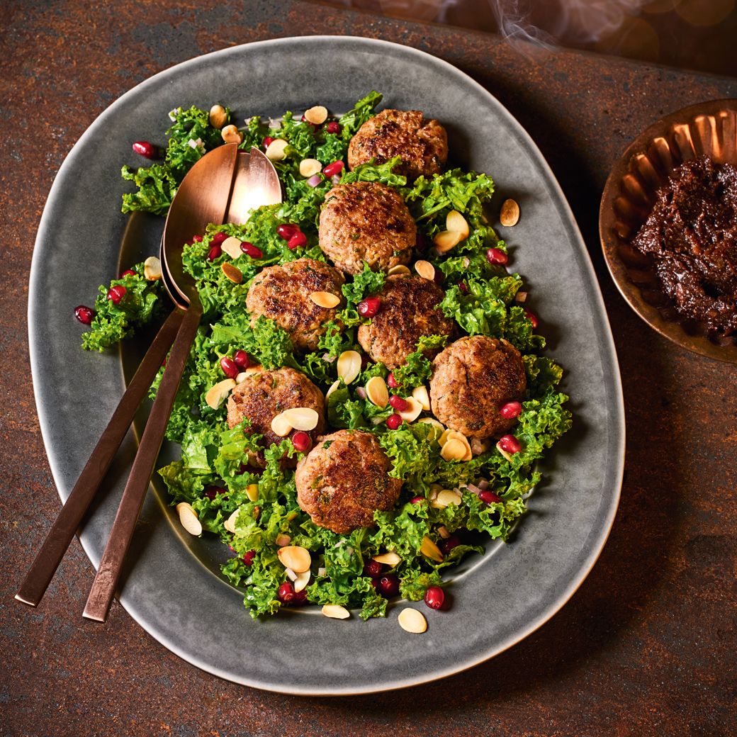 Lamb and Chestnut Koftas with Date Chutney  