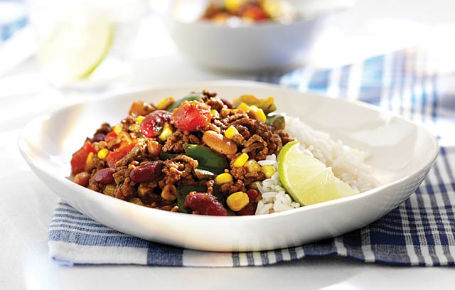 Beef Chilli with Long Grain Rice