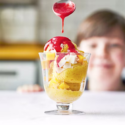 Dairy-free mango and coconut ice cream