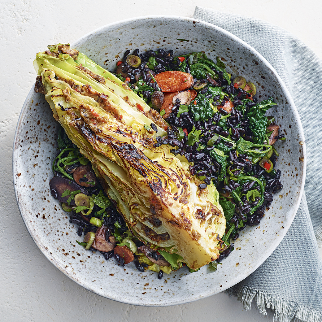 Seaweed ‘XO’ Sweetheart Cabbage and Black Rice