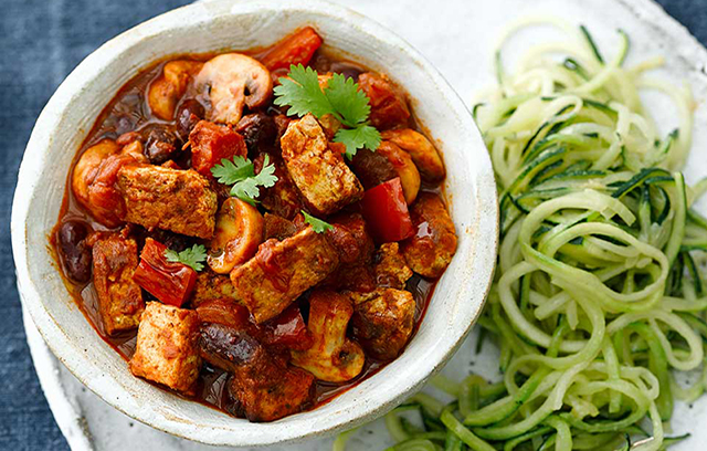 Tofoo Chilli and Courgetti Spaghetti