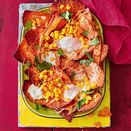 Cheesy Sweetcorn and Sour Cream Nachos