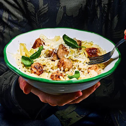 Sausage and Fennel Risotto with Basil