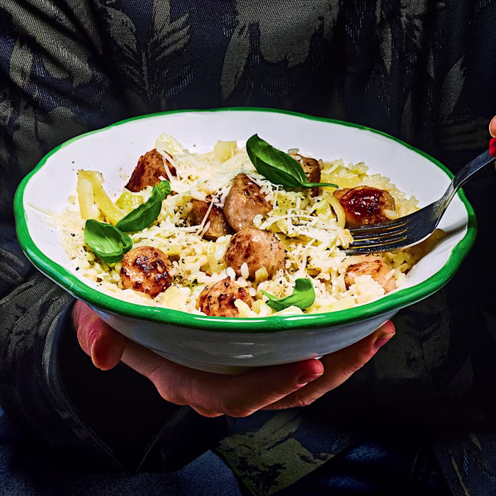 Sausage and Fennel Risotto with Basil