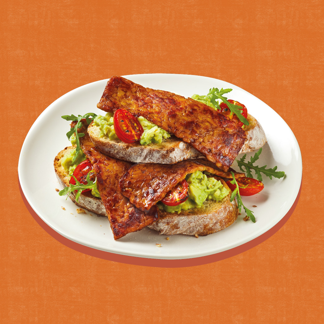 Avocado and Tempeh Rashers on Toast
