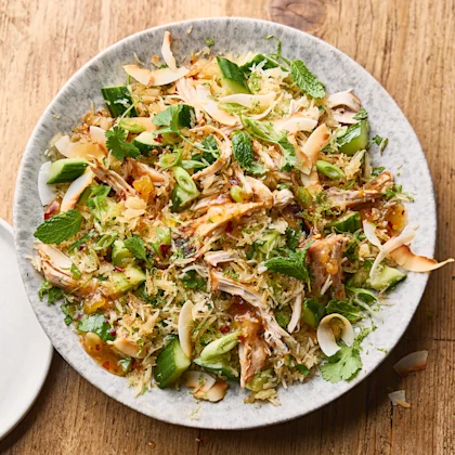 Sticky Mango Chicken and Crispy Rice Salad