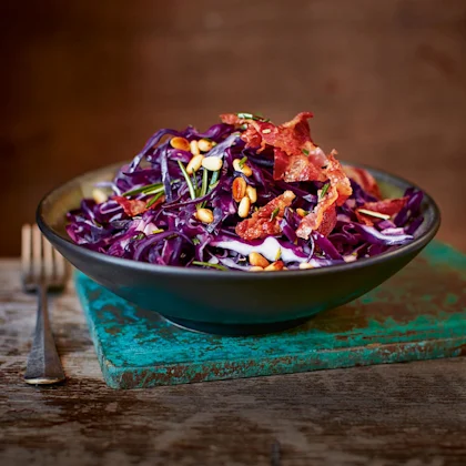 Warm Red Cabbage & Pancetta Salad