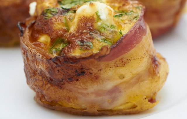 Pancetta, cherry tomato and ricotta frittatas