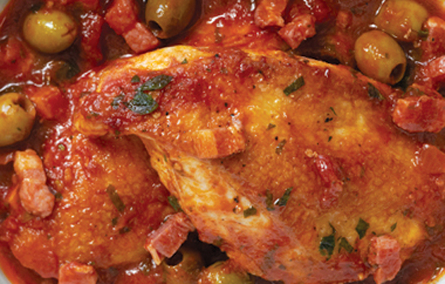 Chicken with Tomato, Garlic, Tarragon and Olives