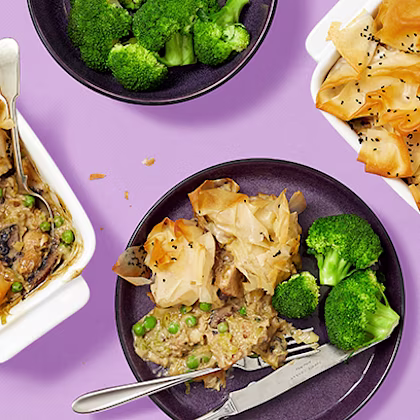 Mini Filo Chicken, Leek and Mushroom Pot Pies