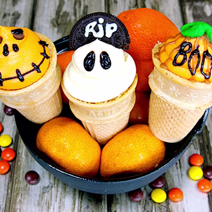 Halloween Ice Cream Cone Cupcakes