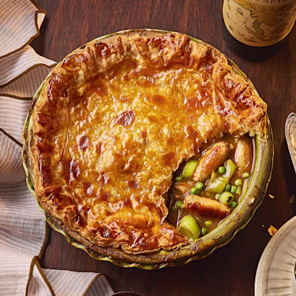 Cocktail Sausage French Onion Pie