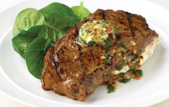 Stuffed Fillet Steak with Chilli and Parsley Butter