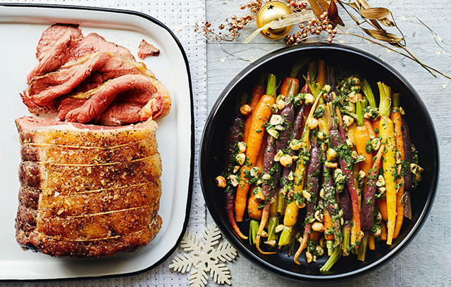 Carrots with hazelnuts and brown butter