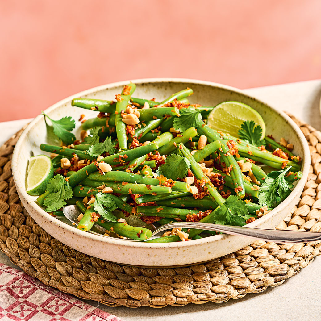 Green Beans with Coconut, Ginger and Lime