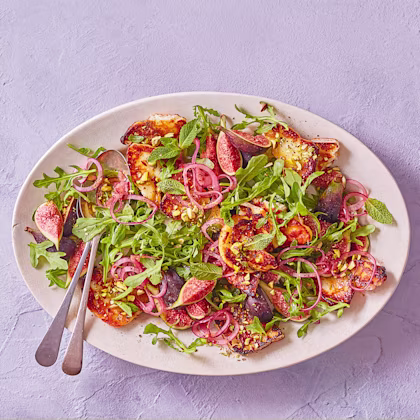 Za’atar-spiced Halloumi, Fig and Red Onion Salad